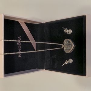 Pandora necklace and earring set